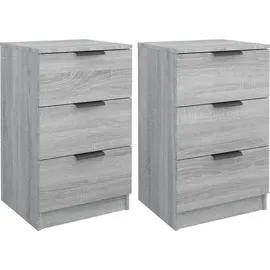 vidaXL Nachtschrank 2 Stk. 40 x 36 x 65 cm Grau