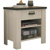 furn.design Nachttisch, Weiß, Anthrazit, Metall, Nachbildung, 60x61x39 cm, Schlafzimmer, Nachttische