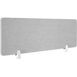 TECTAKE Schreibtisch Trennwand Noisy mit abgerundeten Ecken - 130 x 40 cm, grau