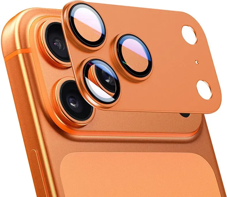 IM-CHEN iPhone 17 Pro Kamera-Objektivschutz, hohe Transparenz, Legierung, sturzsicher, Orange, 1 Stück