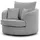 S-Style Drehsessel Ted Bouclé 107 x 94 x 0 cm Grau drehbar mit Kissen