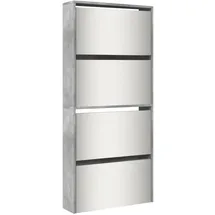 vidaXL Schuhschrank 63 x 134 x 17 cm grau / betongrau mit Spiegel