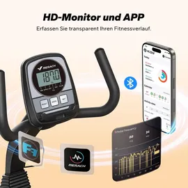 Merach Liege-Heimtrainer für Zuhause, gelenkschonendes Fitnessbike bis 135 kg, Dual-Belt-Antrieb,