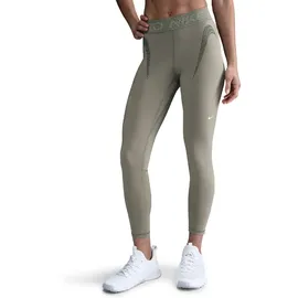 Nike Pro Mid-Waist 7/8-Leggings Damen 320 - light army/cargo khaki/white L