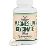 Double Wood Magnesium Bisglycinat | 180 Vegan Kapseln | 400 mg pro Kapsel | Glycinat | Nahrungsergänzungsmittel | Magnesium Kapseln