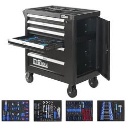 Werkstattwagen BUDDY bestückt 110tlg. Werkzeug 6 Schubladen 90 x 84 cm Seiten...