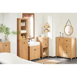 SoBuy Waschbeckenunterschrank Waschbeckenunterschrank 60 x 60 x 35 cm,