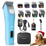 FuzzyFix Professionelle Hundeschermaschine profi,2 Geschwindigkeits Schermaschine Ergonomisches Design Hund Katze,Hundetrimmer Hundehaarschneidemaschine für Dickes, Langes und Lockiges Tierhaare Fell