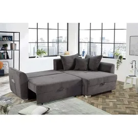 luma-home Eckcouch Cord 2-Sitzer Grau