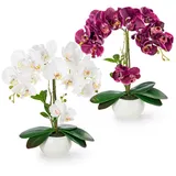 Kunstorchidee PASCH® Orchidee künstlich wie echt (40cm) in Hochglanz-Keramiktopf Orchidee, PASCH