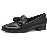 Jana Damen Loafer ohne Absatz Vegan Blockabsatz, Schwarz (Black Nappa), 37 EU