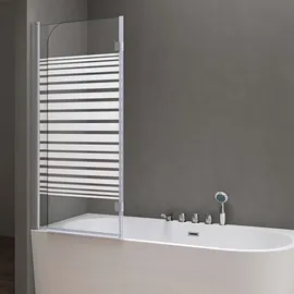 SoGood doporro Duschwand für Badewanne Badewannenaufsatz 120x140cm Duschabtrennung 6mm ESG-Sicherheitsglas teilsatiniert inkl. Nano-beschichtung Badewannenfaltwand