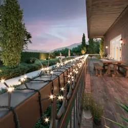 LED Solar Lichterkette warmweiß 8 Modi USB Außen Garten Outdoor 9m