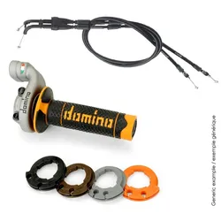 Domino KRK Evo handvatset met wit/blauwe coatingkabels