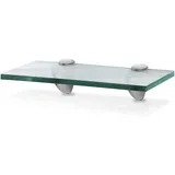 Swanew - Glasregal mit Halterung Glasboden Wandregal Badregal Ablage Regal Hängeregal Klarglas 30x10x0,8 cm