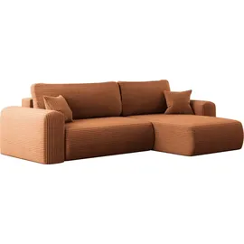 Kaiser Möbel Ecksofa mit Schlaffunktion Und Stauraum Für Bettzeug, L-förmiges Sofa,Capri Stoff Poso Rechts
