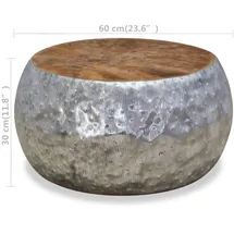 vidaXL Aluminium Teak 60x60x30 cm