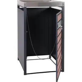 Mendler Mülltonnenverkleidung HWC-J81 125 x 68 x 80 cm braun