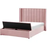 Beliani Polsterbett 140 x 200 cm Rosa