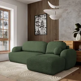 masseno Eckcouch Polyester mit Schlaffunktion L-Form 3-Sitzer Grün