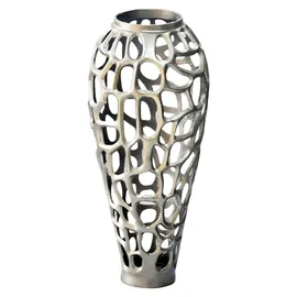 FineBuy Vase in Silber / Aluminium / 31x31x85 | Gr.: onesize