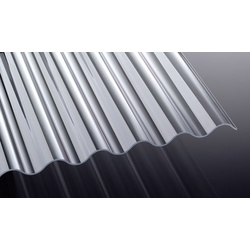 Acryl Wellplatten, Glasklar, 3 mm, glatt - Lichtplatten Runde Welle S 76/18 - 1045 x 1000 / 2000 / 2500 / 3000 / 3500 / 4000 / 5000 mm