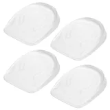 4 PCS Gel Fersenpolster Fersenkissen, 1cm Fersenkeil Achillessehne, Transparentes Silikon-Fersenkissen, Gelkissen Ferse, für Damen und Herren, Komfort Einlegesohle für jeden Schuh