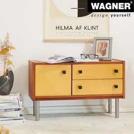 Wagner Möbelbein Classic Retro - Ø 30 x 200 mm, Anschraubplatte 60 x 60 mm, Gewinde Ø 10 mm, Edelstahl Optik - 12112001