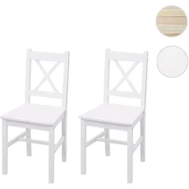 Mendler Esszimmerstuhl HWC-F77 Holz weiß 2er Set