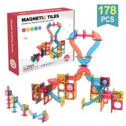 powertechnik-Germany Magnetspielbausteine Magnetische Bausteine 3D 178 tlg Magnetspiele Magnete Kinder Bauklötze Magnet Spielzeug ab 3 Jahren, (178 St)