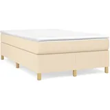 vidaXL Boxspringbett mit Matratze Creme 120x190 cm Stoff