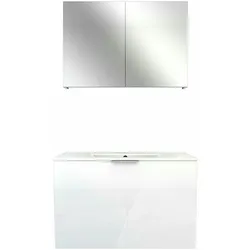 AcquaVapore Badmöbel Set Gently 1 V1 Weiß MDF Waschtisch 80cm  NEIN ohne LED-Beleuchtung