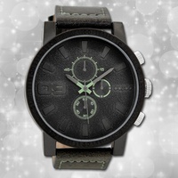 Oozoo Herrenuhr Timepieces C9031A schwarz Lederarmband Quarz Analoguhr UOC9031A