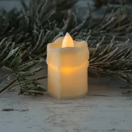 MARELIDA LED Mini Kerze gelb flackernd für Laterne H: 6cm inkl. Batterien beige