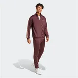 adidas Sportswear Basic 3-Streifen French Terry Herren Jogginganzug, rot - L