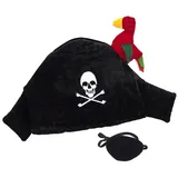Bestsaller Piratenhut mit Papagei & Augenklappe Kinder Einheitsgröße