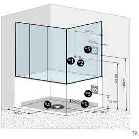 SeniorBad Kombination Badewanne Dusche K88-WS-EH-A-EA Duschtempel 100x180 cm OHNE Zusatzoption - Weiß