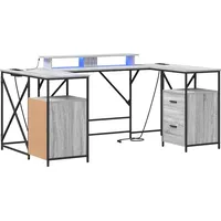 VidaXL Schreibtisch Grau Sonoma 182 x 101 x 87,5