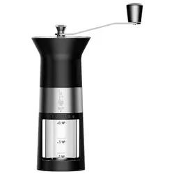 Bialetti Kaffeemühle von Hand Betrieben, Edelstahlmahlwerk - Schwarz