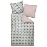 Janine Bettwäsche Janine Moments Mako Satin Bettwäsche 155x220 Mosaik Wende rosa blau, Mako-Satin, 2 teilig rosa