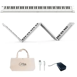Carry-On BLACKSTAR Zusammenklappbares, tragbares Klavier von Blackstar | 88 Tasten Tragbares Klavier mit eingebautem USB-Akku und MIDI über USB 128 Klänge Klaviertastatur 1,6kg, 33cm, BA203010