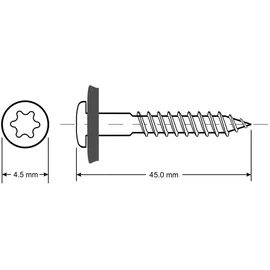 Primaster Spenglerschrauben TX20 Ø 4,5 x 45 mm 200 Stück