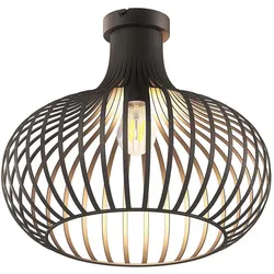 Deckenlampe Deckenleuchte Wohnzimmerlampe E27 Industrial Gitter rost H 35 cm