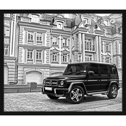 ANY IMAGE Digitaldruck »Mercedes Benz G63 AMG«, Rahmen: Buchenholz, Schwarz