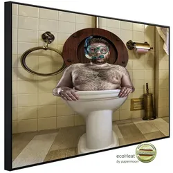 papermoon Infrarotheizung »EcoHeat - Mann in Toilette«, Matt-Effekt - bunt