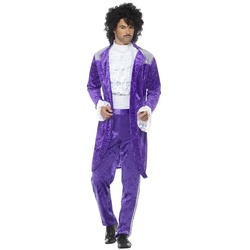 Smiffys Kostüm Prince of Pop, Der ‚Purple Rain‘ hat sich auf dieses Popstar-Kostüm abgefärbt! lila L