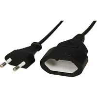 McPower Verlängerungskabel Eurostecker auf Eurokupplung, schwarz