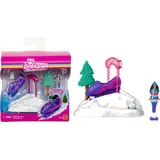 Barbie Mini Land Sammelspielsets mit 3.8 cm Puppe, interaktive Spielbereiche für Geschichtenerzählspaß