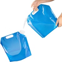 ProLeo 2 x 10L Wasserkanister faltbar Tragbar, Wasserbehälter Outdoor Faltschüssel Tragbar Faltbarer Trinkwasser (blau)