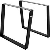 ML-Design 2er Set Tischkufen 80 Grad Tischbeine Tischgestell Tischfüße Schwarz 75 x 72 cm